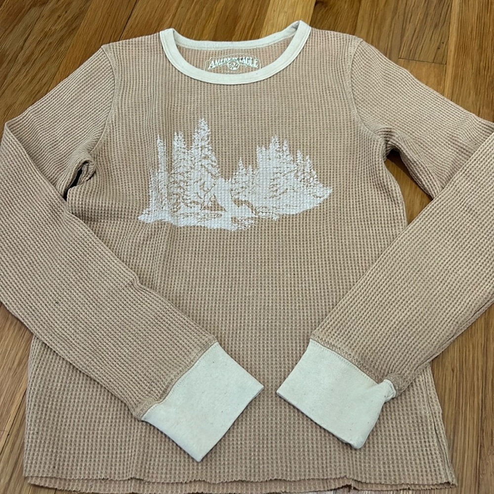 American Eagle Waffle Knit crop top